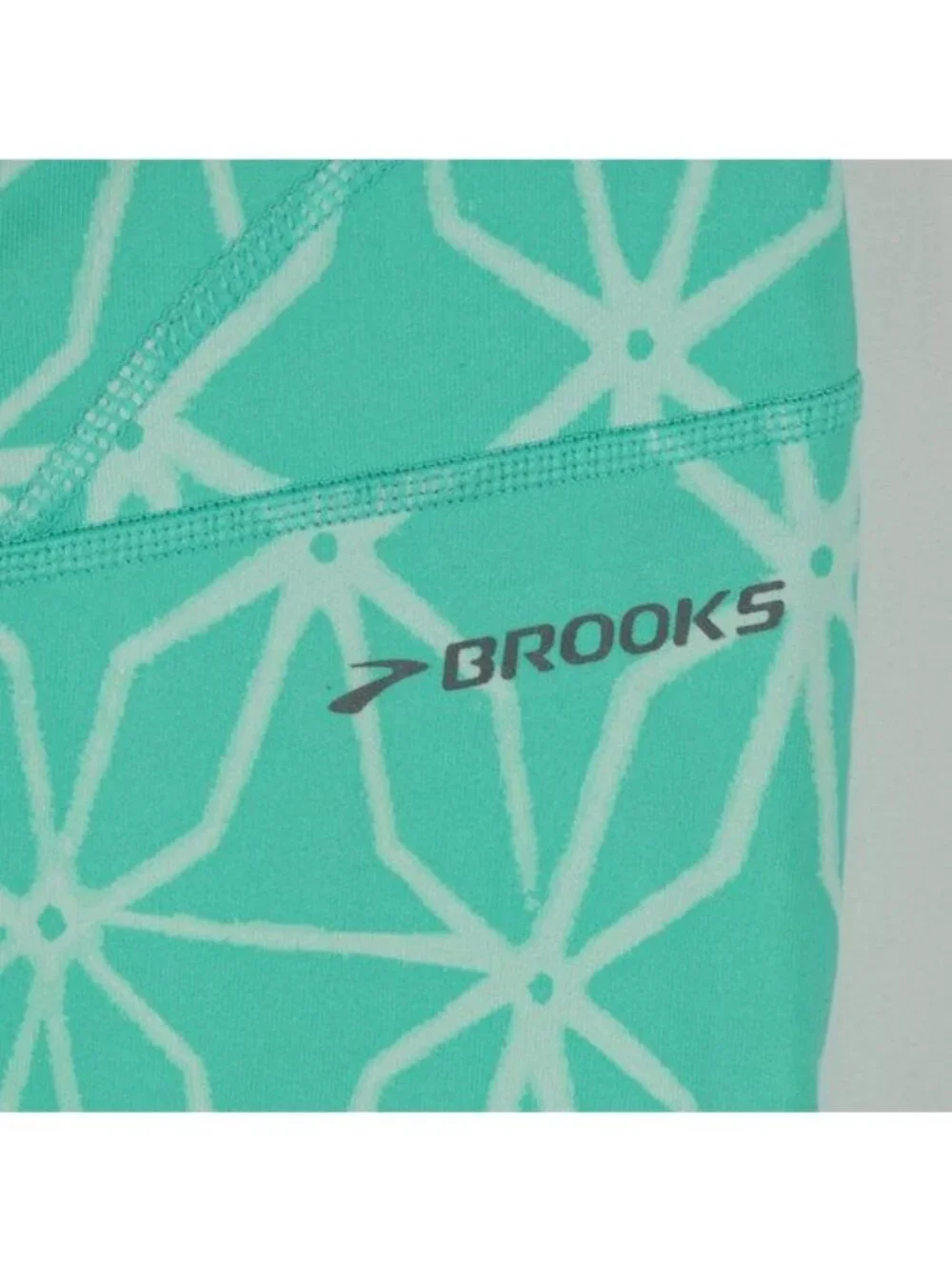Brooks Women's XS Green White Mid Rise Capri Athletic Running Leggings